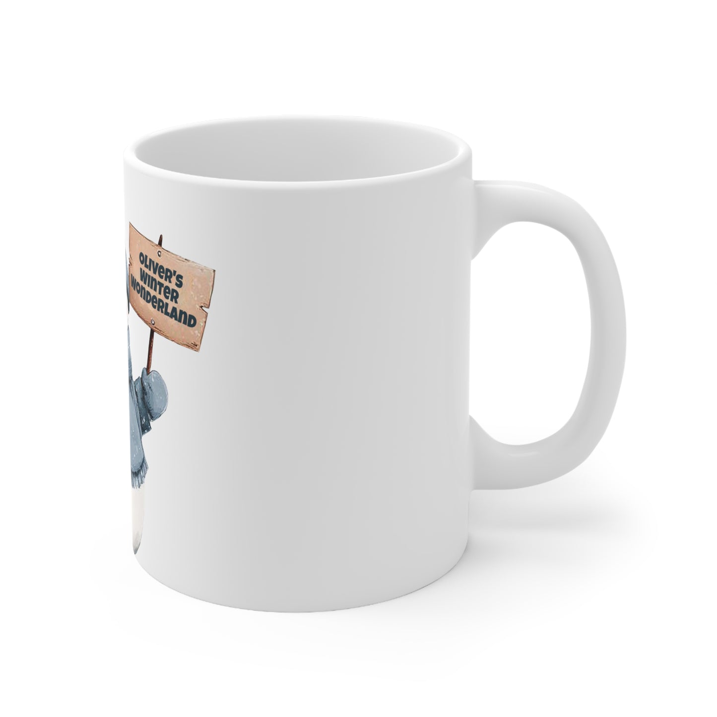 Snowman Winter Wonderland Ceramic Mug — Personalized 'Oliver's Winter Wonderland' Holiday Coffee Cup