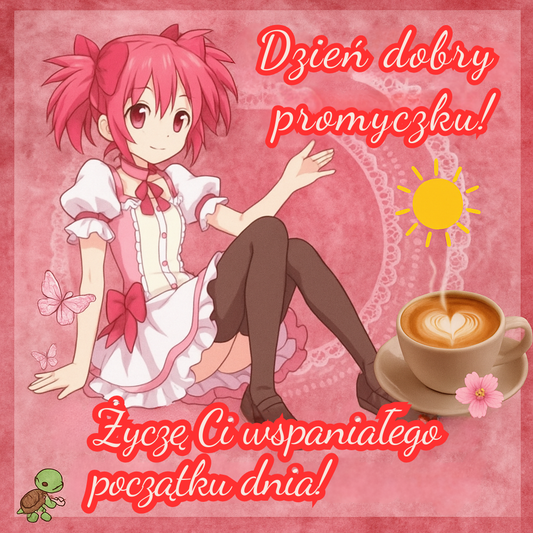 🇵🇱Polski | Kubek „Dzień Dobry” w stylu anime – Twój promyczek na każdy dzień